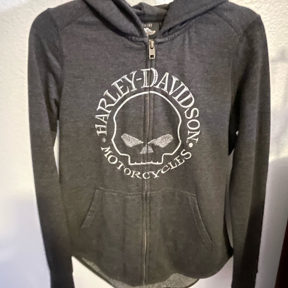 Harley-Davidson Black and Gray Willie G Skull Zip-Up Hoodie - Picture 9 of 15